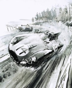 D-type Jaguar at the 1954 Le Mans
