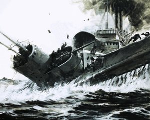 In the China Seas in 1930, the 2,000 ton steamer Yuta slammed into the side of the submarine Poseidon