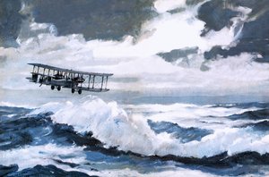 Vickers Vimy Making Its Record-Breaking Transatlantic Flight