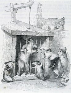 Trapped mouse surrounded by her torn family - by Grandville by Grandville