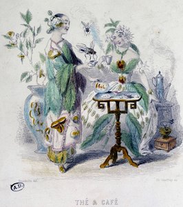 Allegory of Tea and Coffee by Grandville, 19th century by Grandville