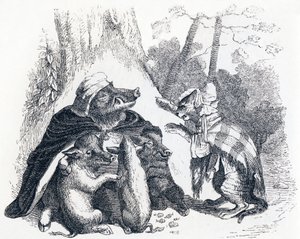 The Eagle, the Wild Boar and the Pussy - Fables by La Fontaine by Grandville