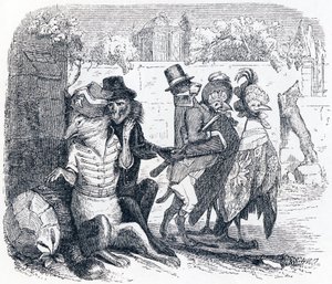 The Fox and the Grapes - Fables by La Fontaine by Grandville