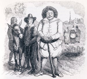 The miller, his son and the donkey - Fables by La Fontaine by Grandville