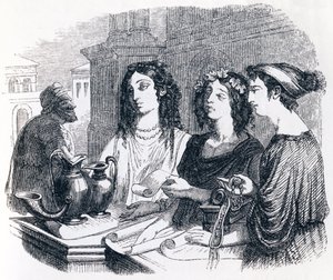 Testament Explained by Aesop - Fables by La Fontaine by Grandville