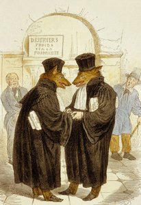 There is honour among thieves, from 100 Proverbs by Grandville (1803 47)