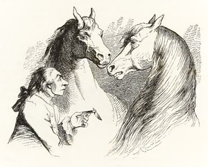Gulliver Converses with Talking Horses in Houyhnhnms Land, from Gulliver