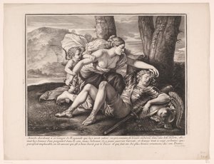 Rinaldo and Armida by Gérard Audran (attributed to)