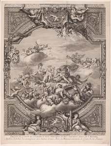 Apollo Distributes Rewards and Minerva Crowns the Genius of France (Ceiling Paintings in the Palace of Versailles) by Gérard Audran