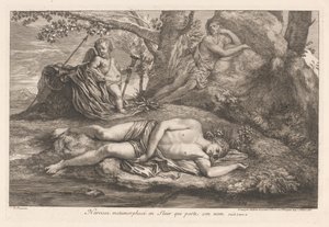Narcissus and Echo by Gérard Audran