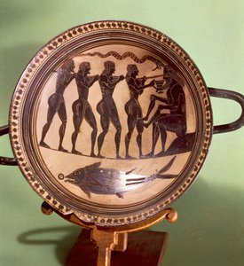 Cup showing Ulysses blinding Polyphemus