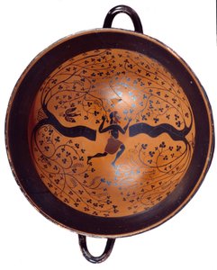 Ionian cup in ceramic with black figures known as cup with the bird by Greek