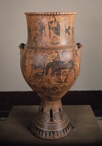 Krater depicting the departure of Hercules, from Aptera in Crete