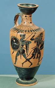 Attic Style Lekythos, depicting Hercules and the Amazons