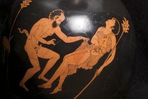 Detail of a red figure squat lekythos