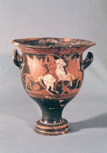 Red-figure krater depicting amazons and griffins