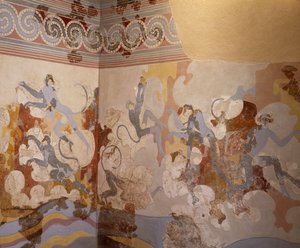 The Blue Monkeys, Fresco from B Complex, Room 6 of Akrotiri, Thera (Santorini), Minoan Civilization