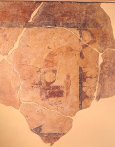 Perseus Hunter, fresco from metope of Temple C of Thermos, Greece, Greek civilization, ca 630 BC