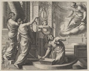 Allegorical Composition with Figures Working According to an Architectural Plan