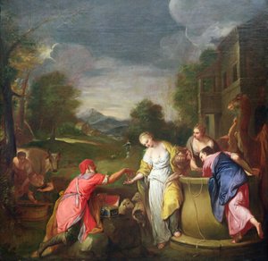 Eliezer and Rebecca by Gregorio Lazzarini