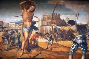 Martyrdom of Saint Sebastian by Gregorio Lopez