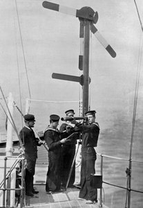 Signalling by Semaphore on Board HMS Camperdown, 1895 by Gregory and Co