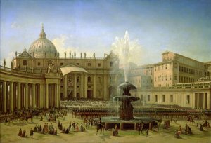 The Piazza San Pietro in Rome at the time of a Papal Blessing