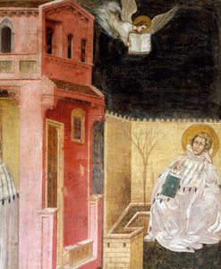 Apparition of the angel (detail) by Guariento di Arpo