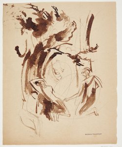 Antique Scene with Kneeling and Lying Figure under a Tree