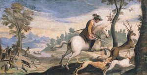 Hunting Deer and Wild Boar by Guercino