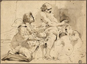 Study for Jacob Blessing the Sons of Joseph, c. 1620 by Guercino (1591 1666)