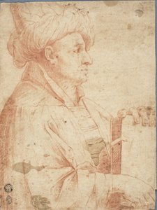 Bust of Turbanned Man with a Book by Guercino