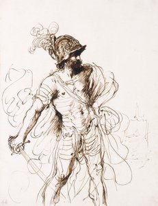 Mars, his Sword Drawn, turned to the Right by Guercino