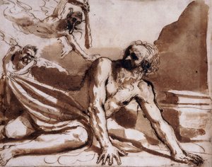 Saint Anthony Beaten by the Devils by Guercino