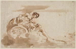Venus and Cupid in a Chariot, 1615-1617 by Guercino