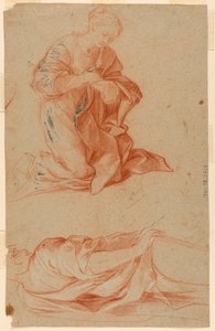 Studies of the Virgin Mary and a Standing Man by Gugliemo Cortese