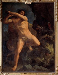 Hercules Terrassing the Hydra of Lerne. Painting by Guido Reni dit le Guide by Guido Reni
