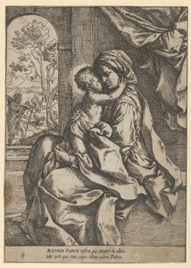 The Virgin seated with the Christ Child on her lap embracing her, Joseph seen through, ca. 1600-1613