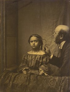 The Muscle of Attention (Left); Eyebrow Contraction Due to Bright Light (Right), 1854-1856, Printed 1862