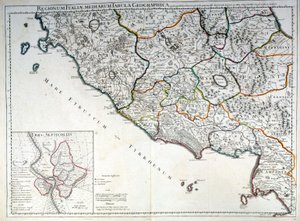 Historical Map of the Italian Region Where the Etruscans Lived After the Atlas of G. Delisle by Guillaume (after) Delisle