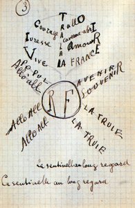 Calligram by Guillaume Apollinaire - in 