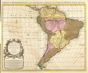 Map of South America by Guillaume Delisle