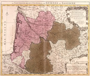 Map of the Government of Guyenne and Gascogne (France) by Guillaume Delisle