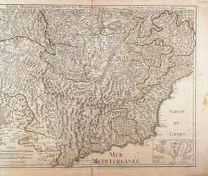 Southern Piedmont Region, Monferrato and Western Liguria Region. Map by Guillaume de l