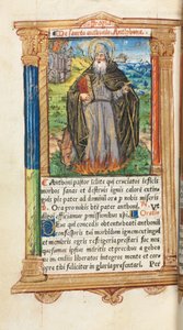 Printed Book of Hours (Use of Rome): fol. 104v, St. Anthony Abbot by Guillaume Le Rouge