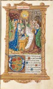 Printed Book of Hours Use of Rome: fol. 58r, Pentecost by Guillaume Le Rouge