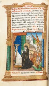 Printed Book of Hours Use of Rome: fol. 84v, Dominican Nun in Prayer by Guillaume Le Rouge