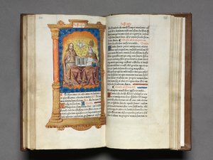 Printed Book of Hours Use of Rome: fol. 95r, The Trinity by Guillaume Le Rouge