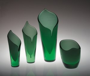 Three Calla Vases and a Bowl by Gunnel Nyman