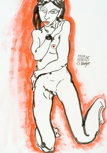 Kneeling Nude, Not There by Gunter Langer